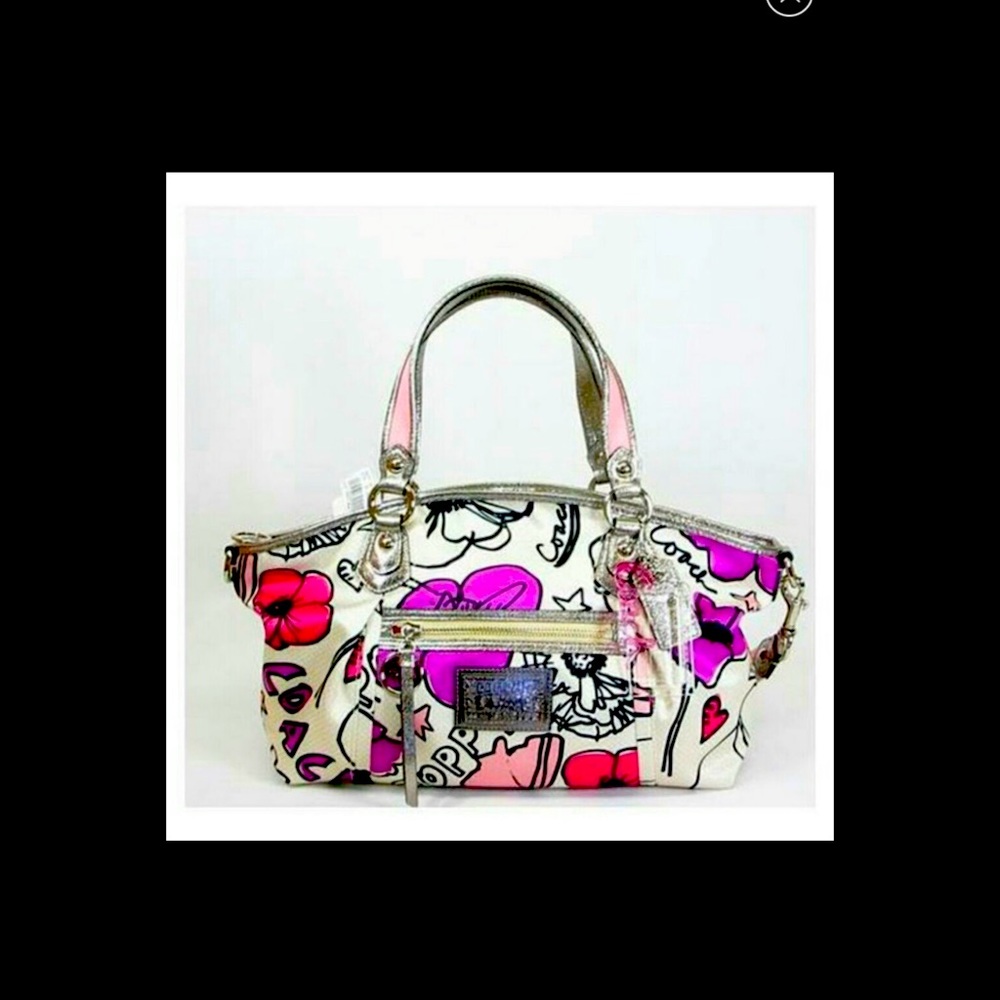 Coach Poppy KYRA Floral Graffiti Handbag RARE